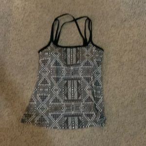 Prana black & white sports padded tank top sz L